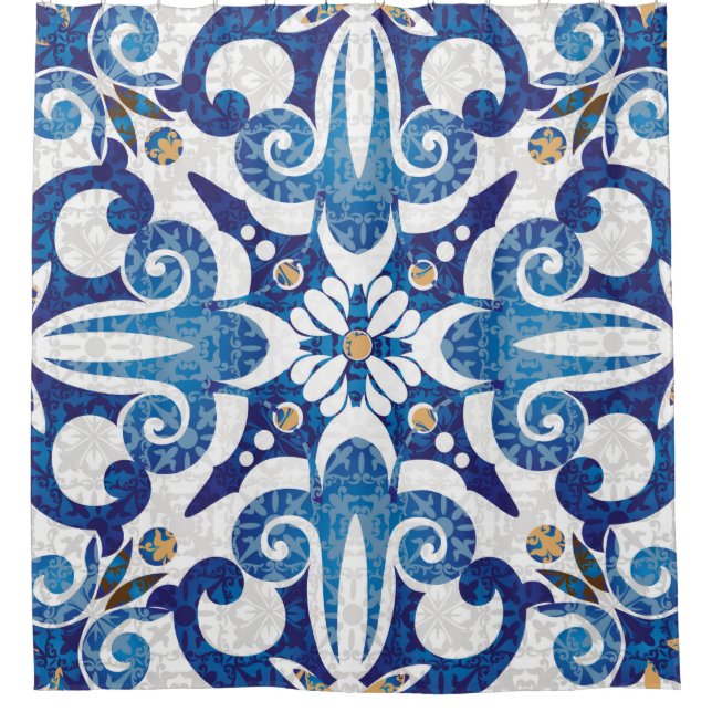 Seamless turkish colourful pattern. Vintage multic Shower Curtain (Front)