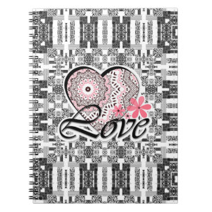 Seamless Valentine's Day Love oarnamental decor pa Notebook