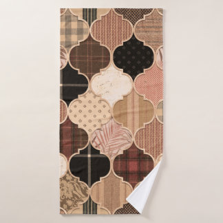 Seamless Various Textured Moroccan Tile Pattern Fa Bath Towel