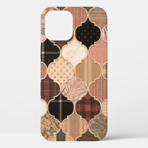 Seamless Various Textured Moroccan Tile Pattern Fa iPhone 12 Case