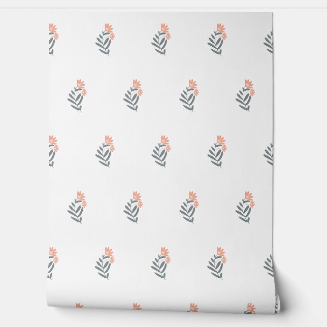 seamless vector botanical pattern with flower wallpaper (Unrolling)