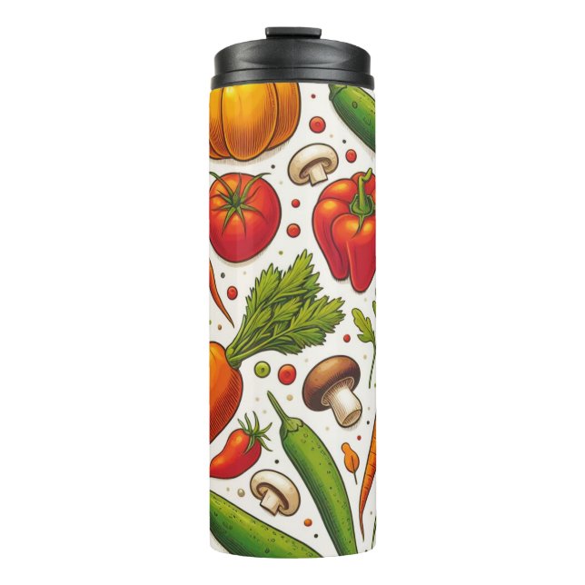 Seamless Vegetables Pattern  Thermal Tumbler (Front)