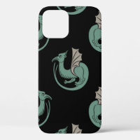 Seamless vintage animal pattern with winged mediev