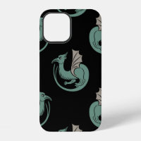 Seamless vintage animal pattern with winged mediev