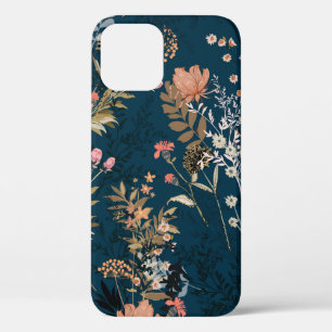 Seamless vintage autumn pattern with red and orang iPhone 12 case