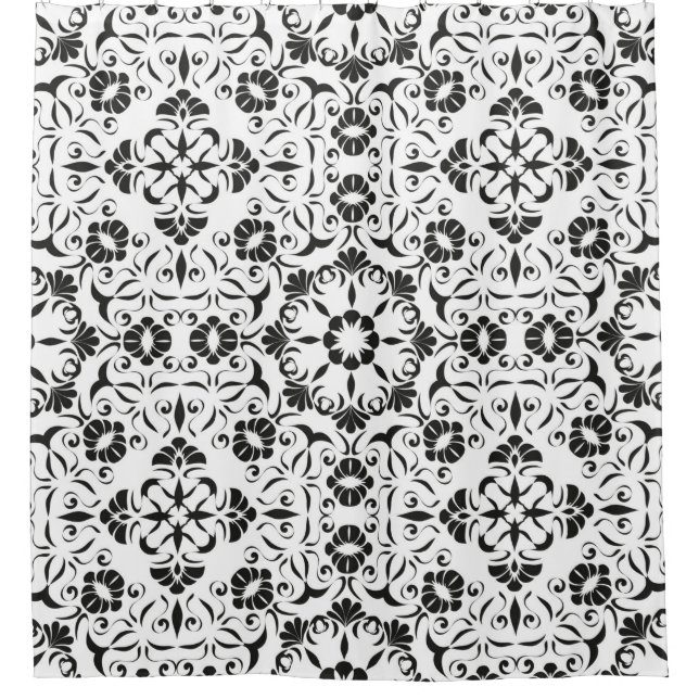 Seamless vintage background with stylised elements shower curtain (Front)