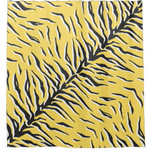 Seamless vintage black and yellow tiger pattern. S Shower Curtain