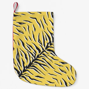 Seamless vintage black and yellow tiger pattern. S Small Christmas Stocking