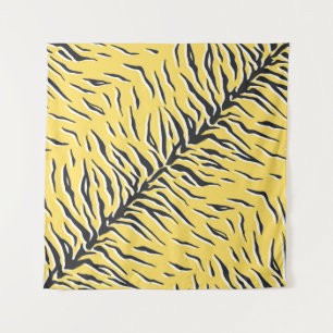 Seamless vintage black and yellow tiger pattern. S Tapestry