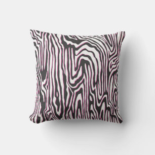 Seamless vintage black, white and pink outline wav cushion