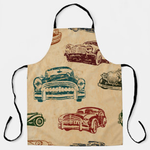 Seamless vintage car background. apron