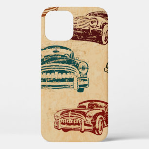 Seamless vintage car background. iPhone 12 case