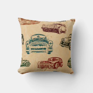 Seamless vintage car background. cushion