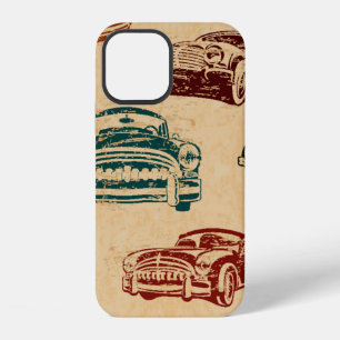 Seamless vintage car background. iPhone 12 case
