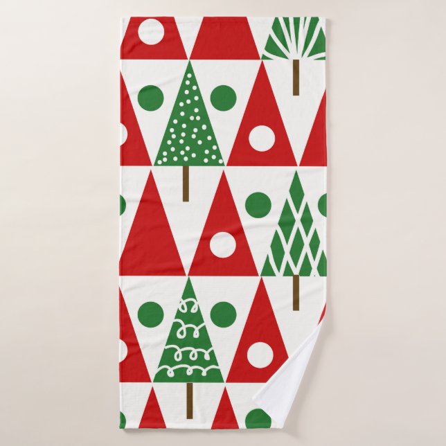 Seamless vintage christmas pattern with christmas  bath towel (Bath Towel)