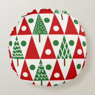Seamless vintage christmas pattern with christmas round cushion