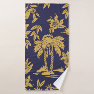 Seamless vintage design designs with Hawaii,  trop Bath Towel