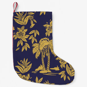 Seamless vintage design designs with Hawaii,  trop Small Christmas Stocking