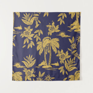 Seamless vintage design designs with Hawaii, trop Tapestry