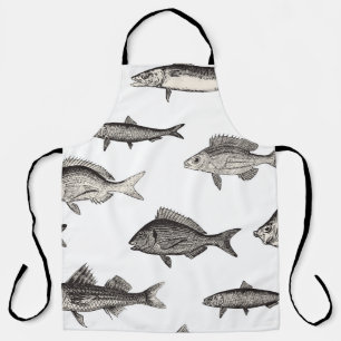 Seamless vintage fish patternvintage, fish, patter apron