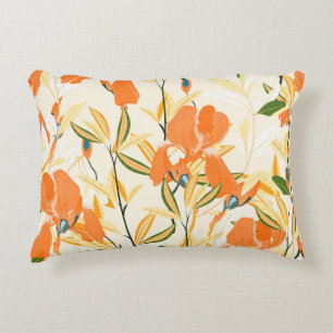 Seamless vintage floral pattern. Arrangement orang Decorative Cushion