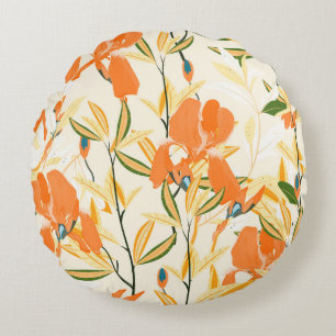 Seamless vintage floral pattern. Arrangement orang Round Cushion