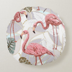 Seamless vintage floral pattern background with fl round cushion