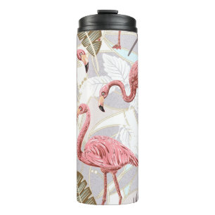Seamless vintage floral pattern background with fl thermal tumbler