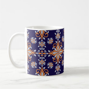 Seamless vintage floral pattern coffee mug