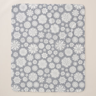 Seamless vintage floral pattern,  spring/summer ba sherpa blanket