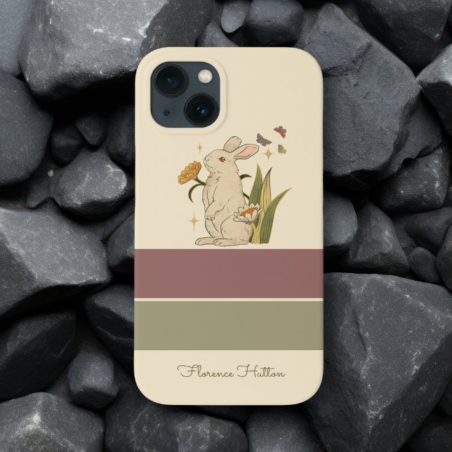 Seamless Vintage Grey Rabbit  Case-Mate iPhone Case (Creator Uploaded)