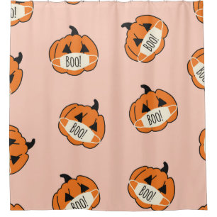 Seamless vintage Halloween Pumpkin. Pumpkins weari Shower Curtain