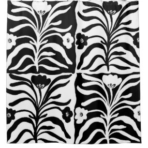 Seamless Vintage hand drawn floral a pattern with Shower Curtain