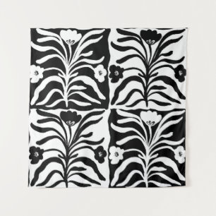 Seamless Vintage hand drawn floral a pattern with  Tapestry