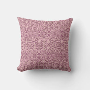Seamless vintage laced beige - lilac background cushion