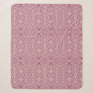 Seamless vintage laced beige - lilac background sherpa blanket