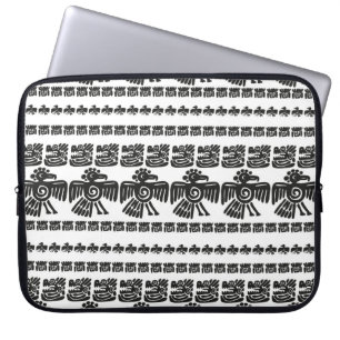 Seamless vintage maya pattern. Black and white eth Laptop Sleeve