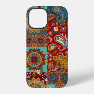 Seamless vintage patchwork tile with paisley and m iPhone 12 case