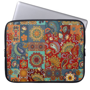 Seamless vintage patchwork tile with paisley and m laptop sleeve