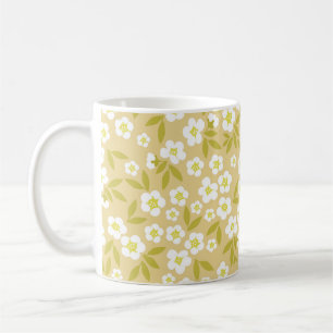 Seamless vintage pattern abstract. Cute white flow Coffee Mug