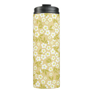 Seamless vintage pattern abstract. Cute white flow Thermal Tumbler