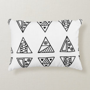 Seamless vintage pattern. Black and white geometri Decorative Cushion
