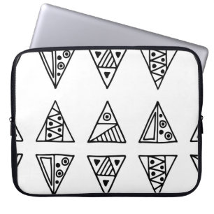 Seamless vintage pattern. Black and white geometri Laptop Sleeve