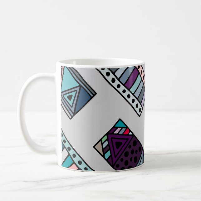 Seamless vintage pattern. geometrical background w coffee mug (Left)