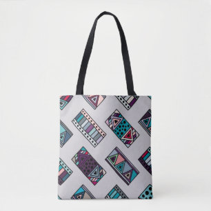 Seamless vintage pattern. geometrical background w tote bag