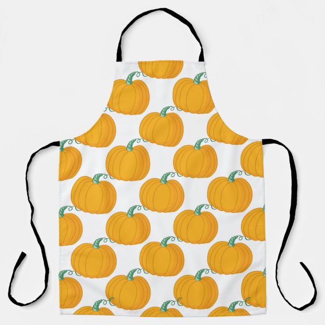 Seamless vintage pattern, hand-drawn pumpkin backg apron (Front)