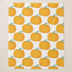 Seamless vintage pattern, hand-drawn pumpkin backg sherpa blanket