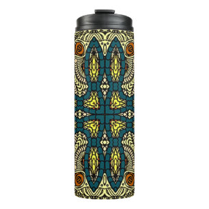 Seamless Vintage pattern in oriental style Flower Thermal Tumbler