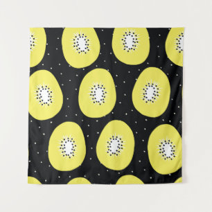 Seamless vintage pattern kiwi fruit. Hand drawn pe Tapestry