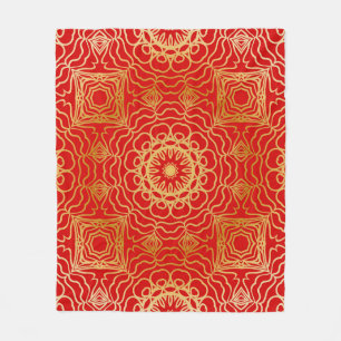 Seamless vintage pattern with abstract floral and fleece blanket